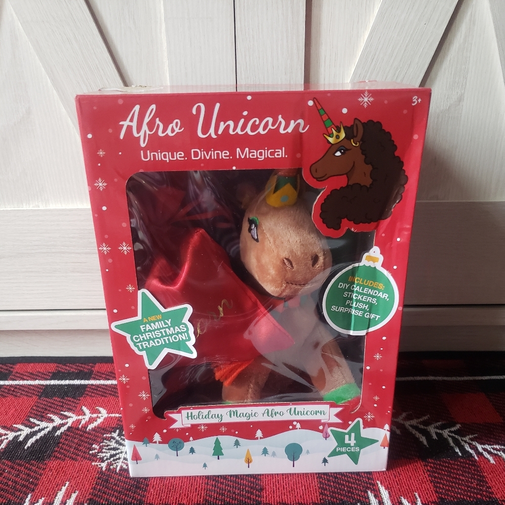 Afro Unicorn Magical Christmas Plush Gift Set